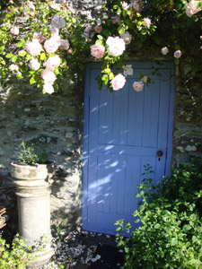 Yard Cottage Door with Roses